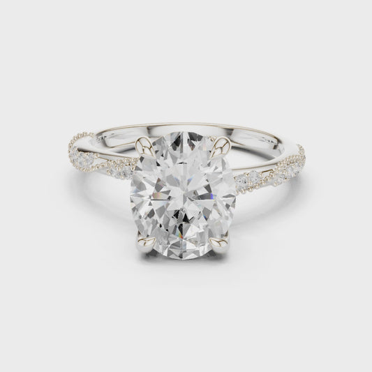 2.7 Carat Elegant Oval Cut Moissanite Ring