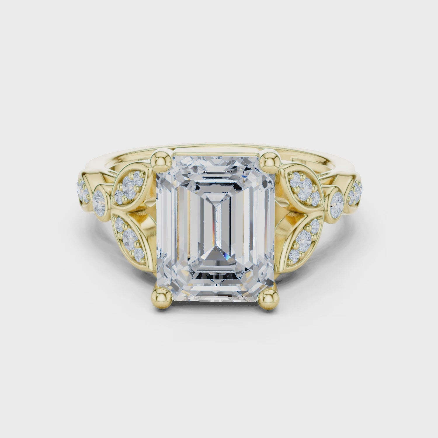 3.3 Carat Fine Emerald Cut Moissanite Ring