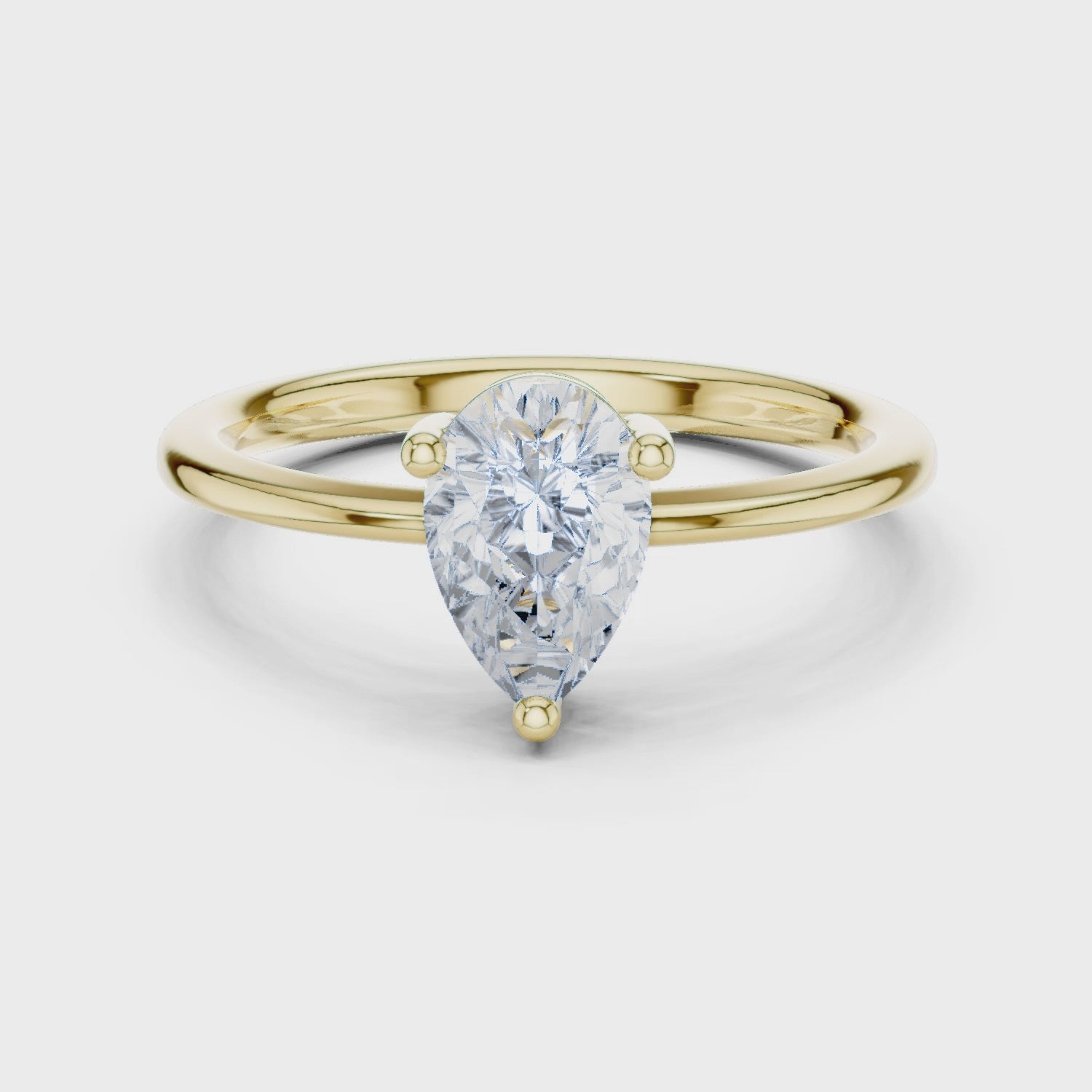 1 Carat Pear Cut Moissanite Ring