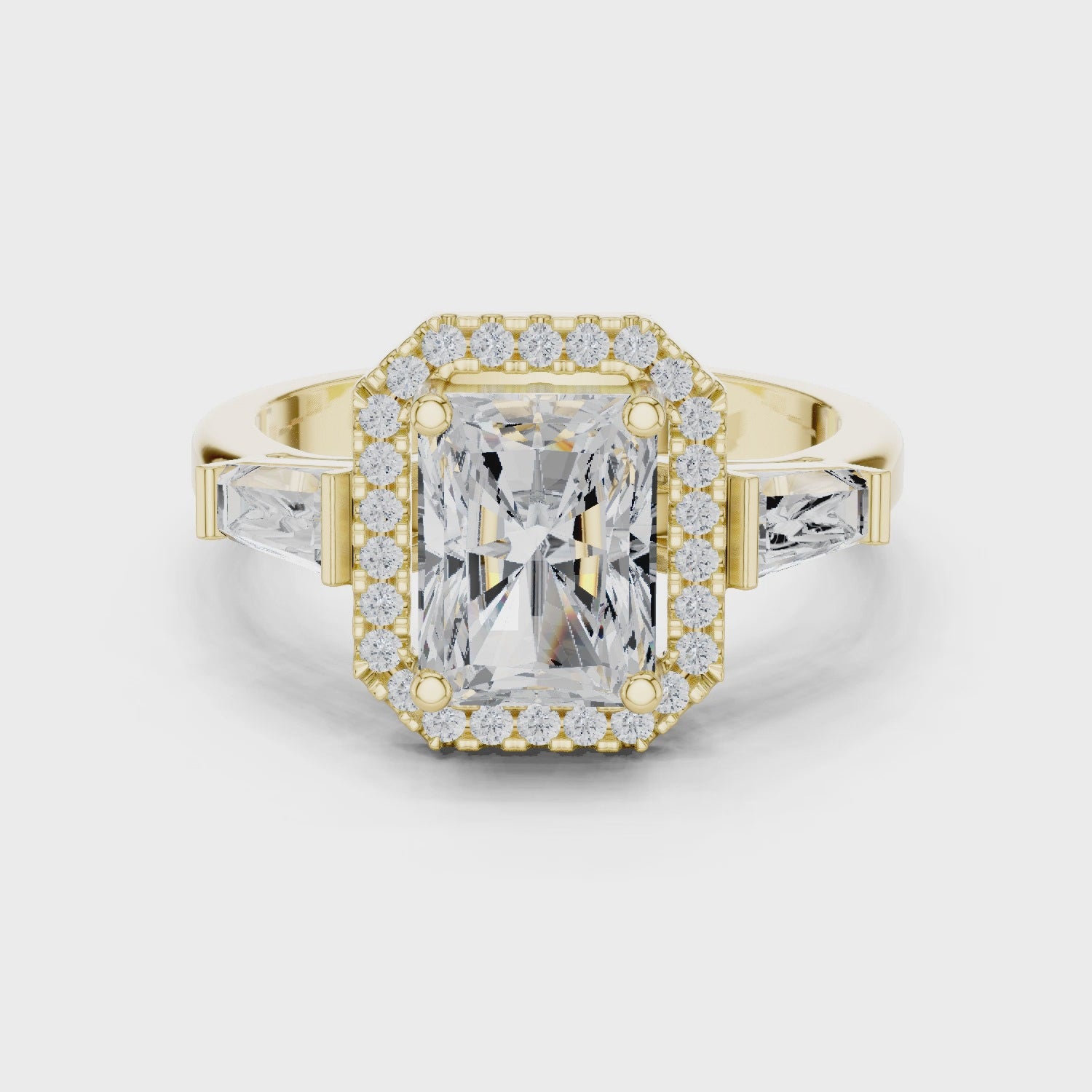 2.7 Carat Emerald Cut Moissanite Ring