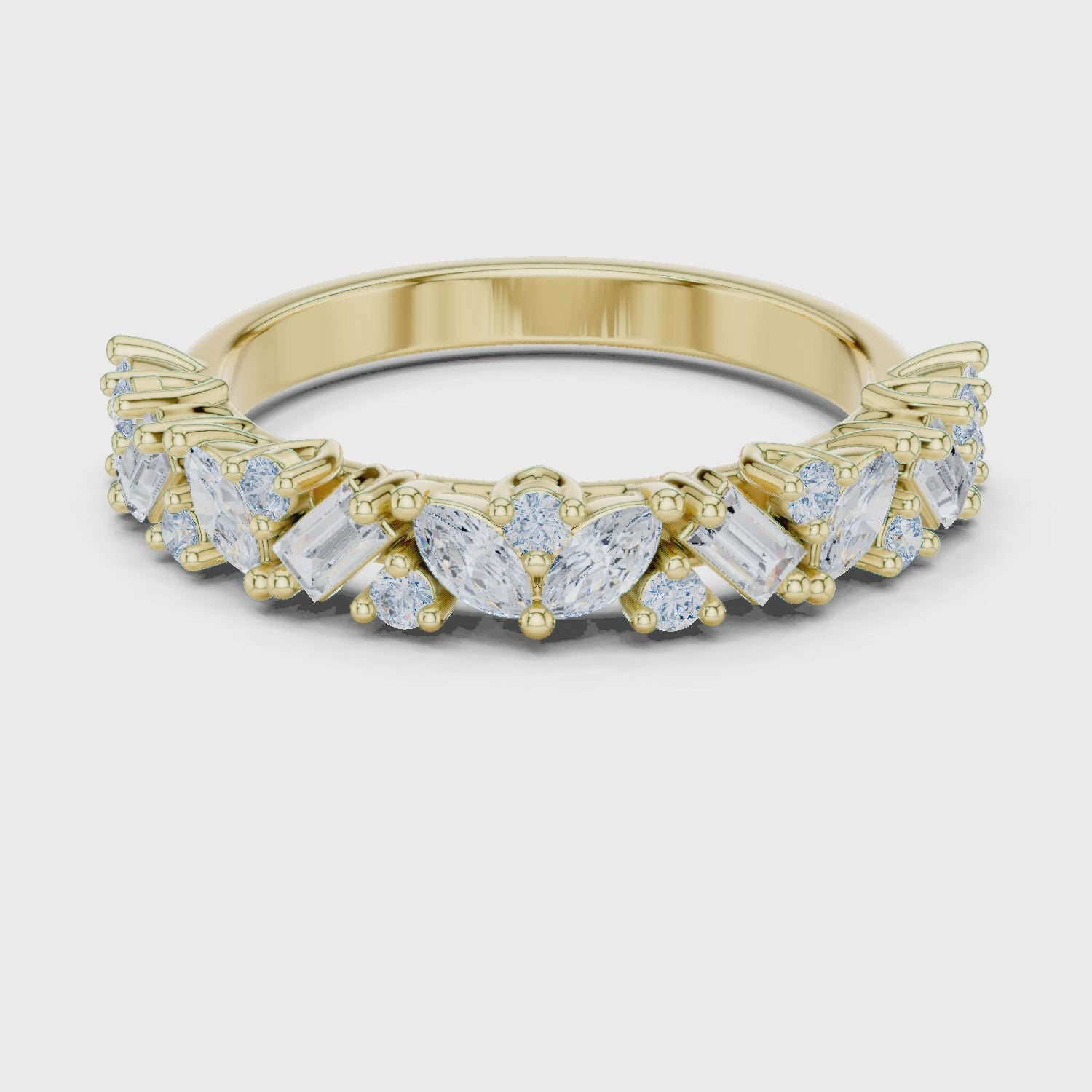 2.45 mm Marquise cut Moissanite Band