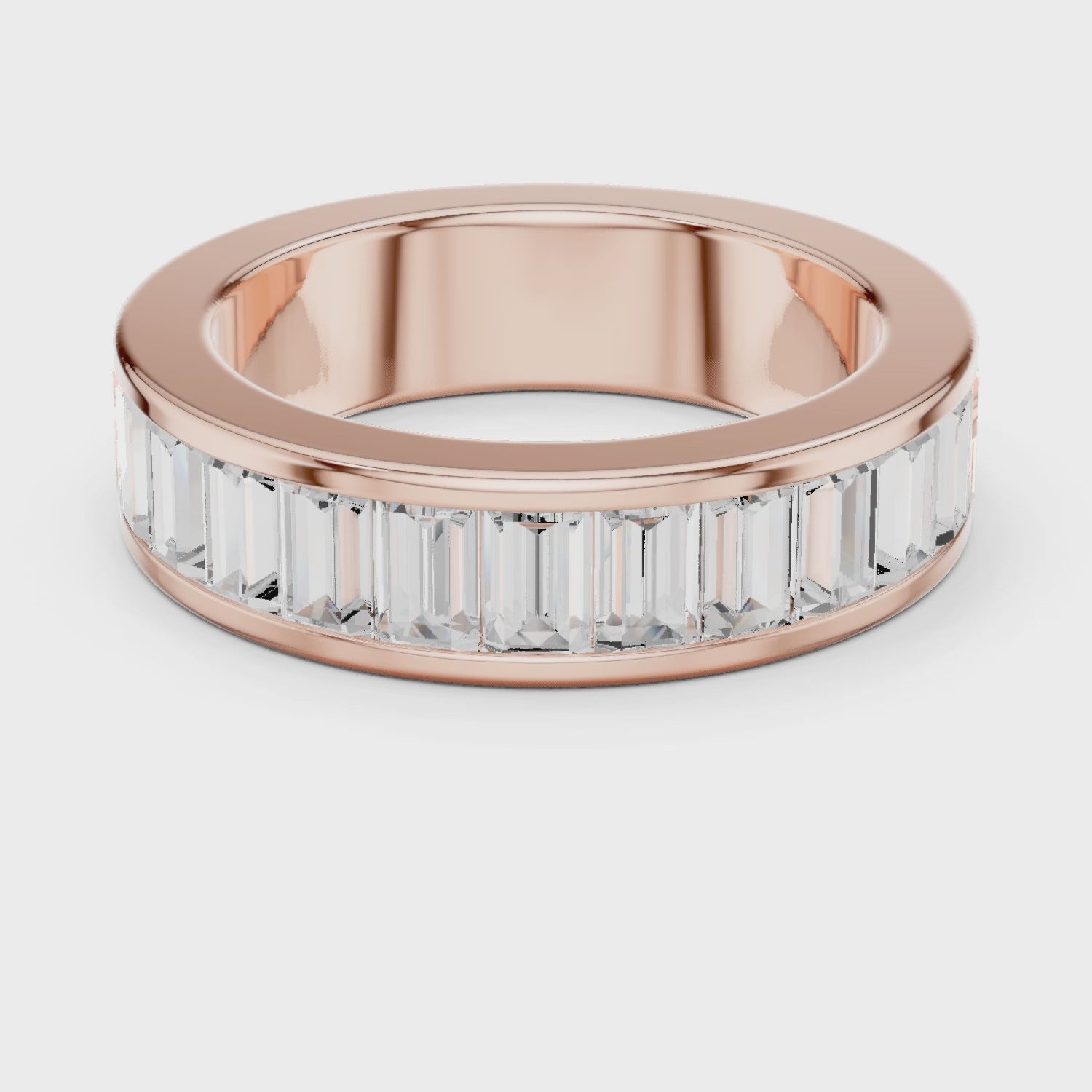 2.2 carat - 5.6 mm Luxury Emerald cut Moissanite Band