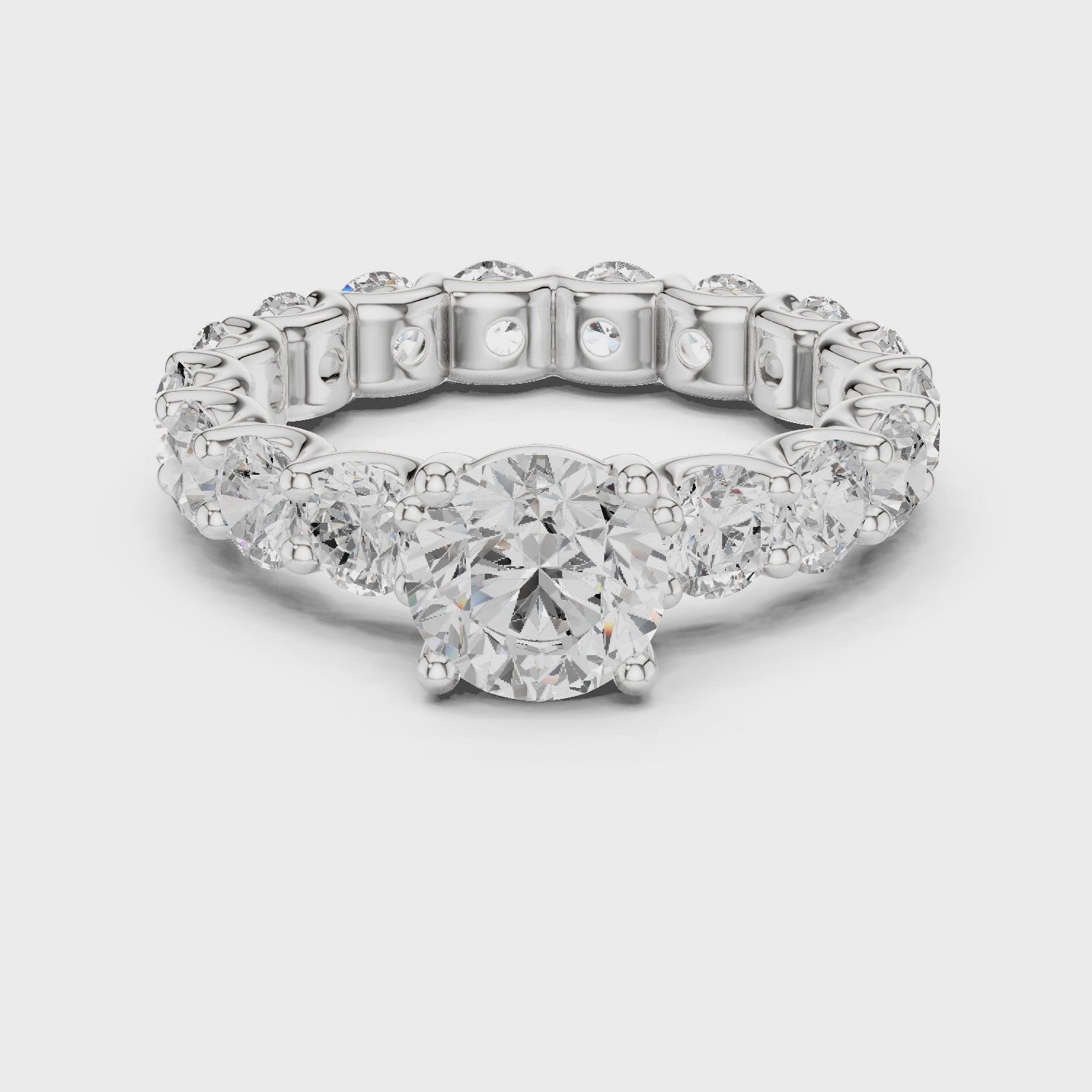 2.7 Carat Round Cut Moissanite Ring