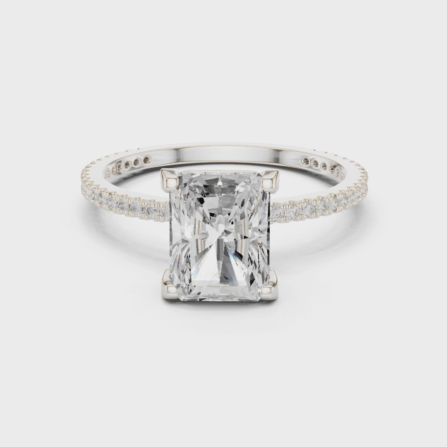 2.2 Carat Elegant Emerald Cut Moissanite Ring