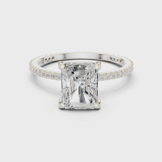 2.2 Carat Elegant Emerald Cut Moissanite Ring