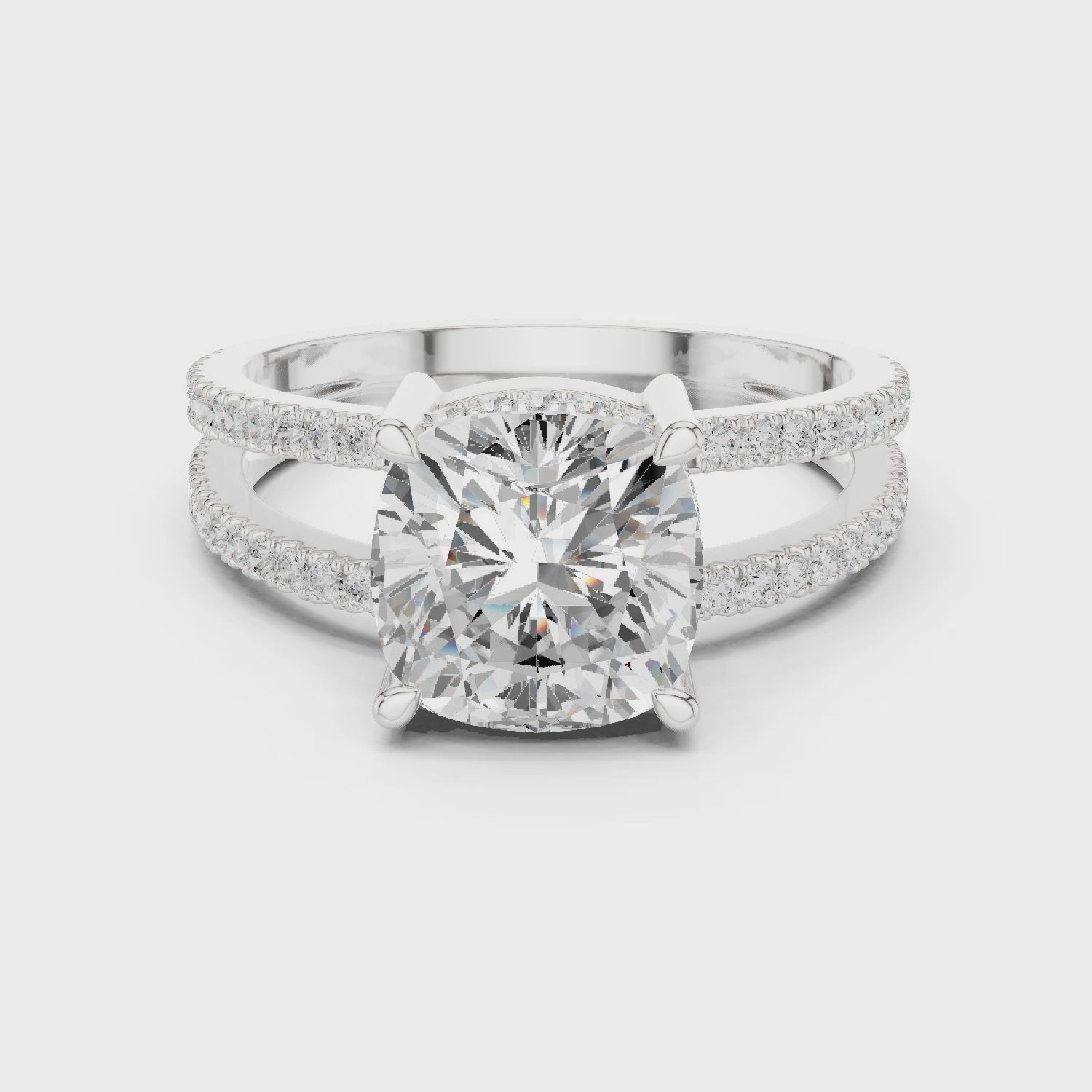 3.3 Carat Cushion Cut Moissanite Ring