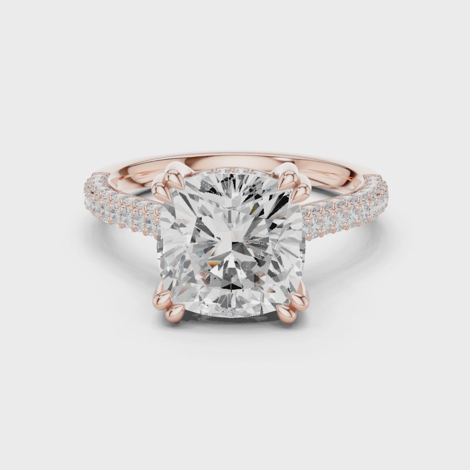 4.2 Carat Exquisite Cushion Cut Moissanite Ring