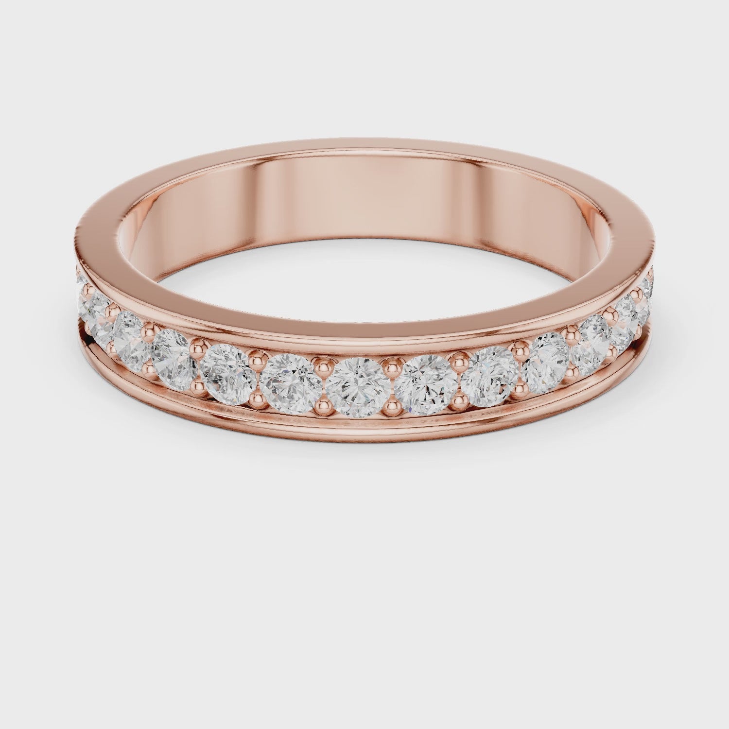 3.6 mm Round cut fine Moissanite Band