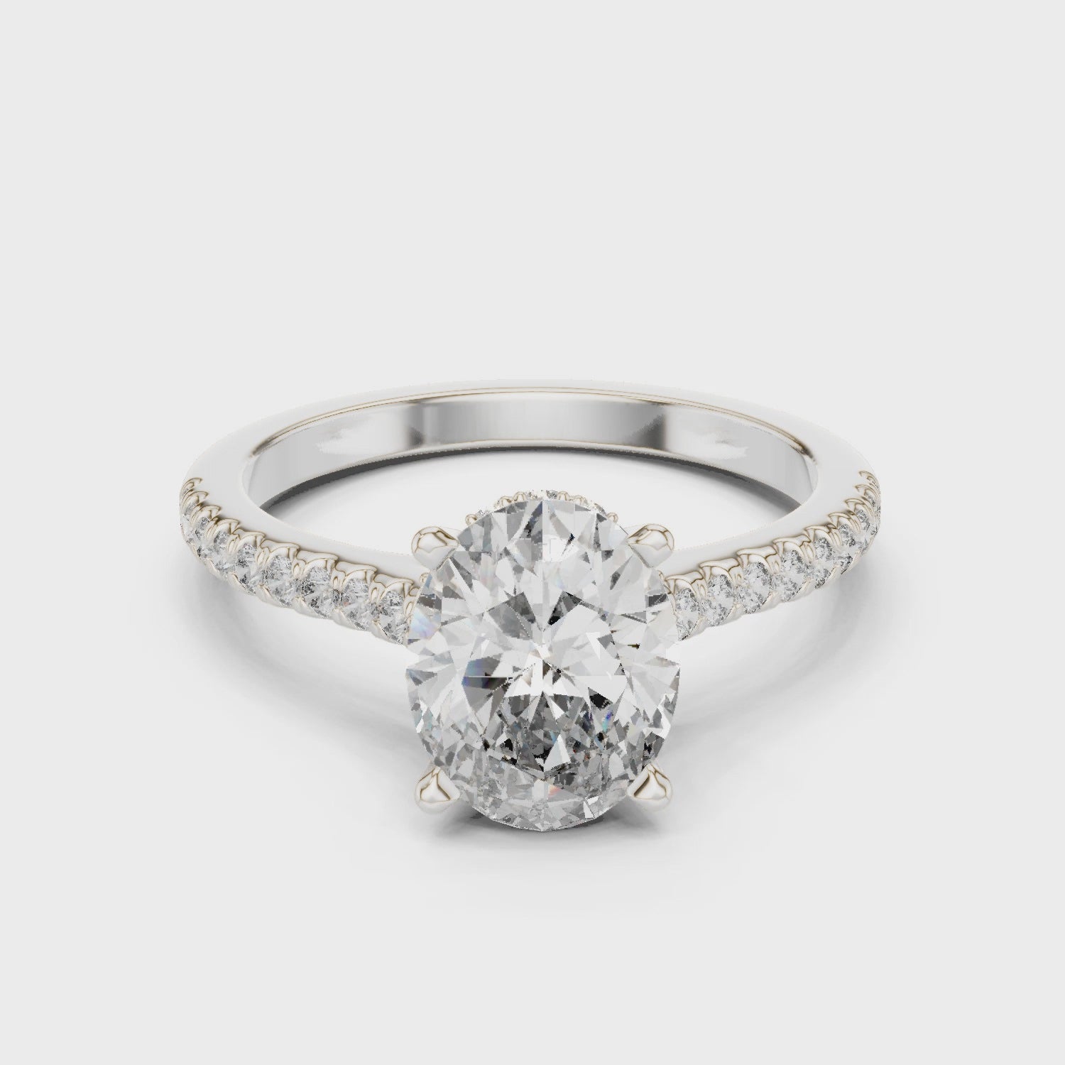2.2 Carat Radiant Oval Cut Moissanite Ring