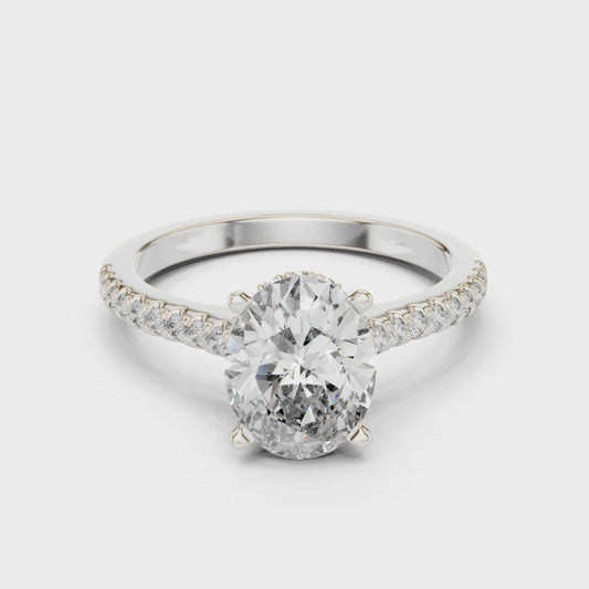 2.2 Carat Radiant Oval Cut Moissanite Ring