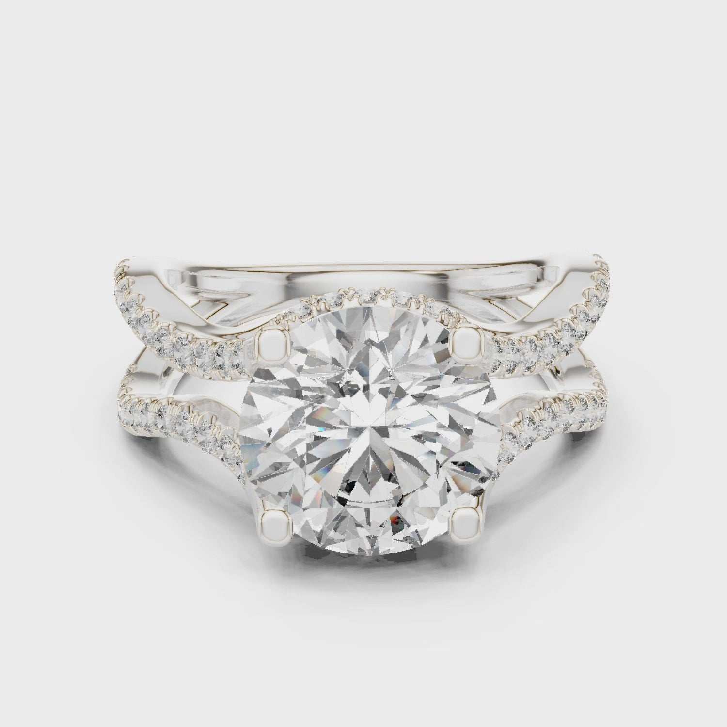 3.8 Carat Fancy Round Cut Moissanite Ring