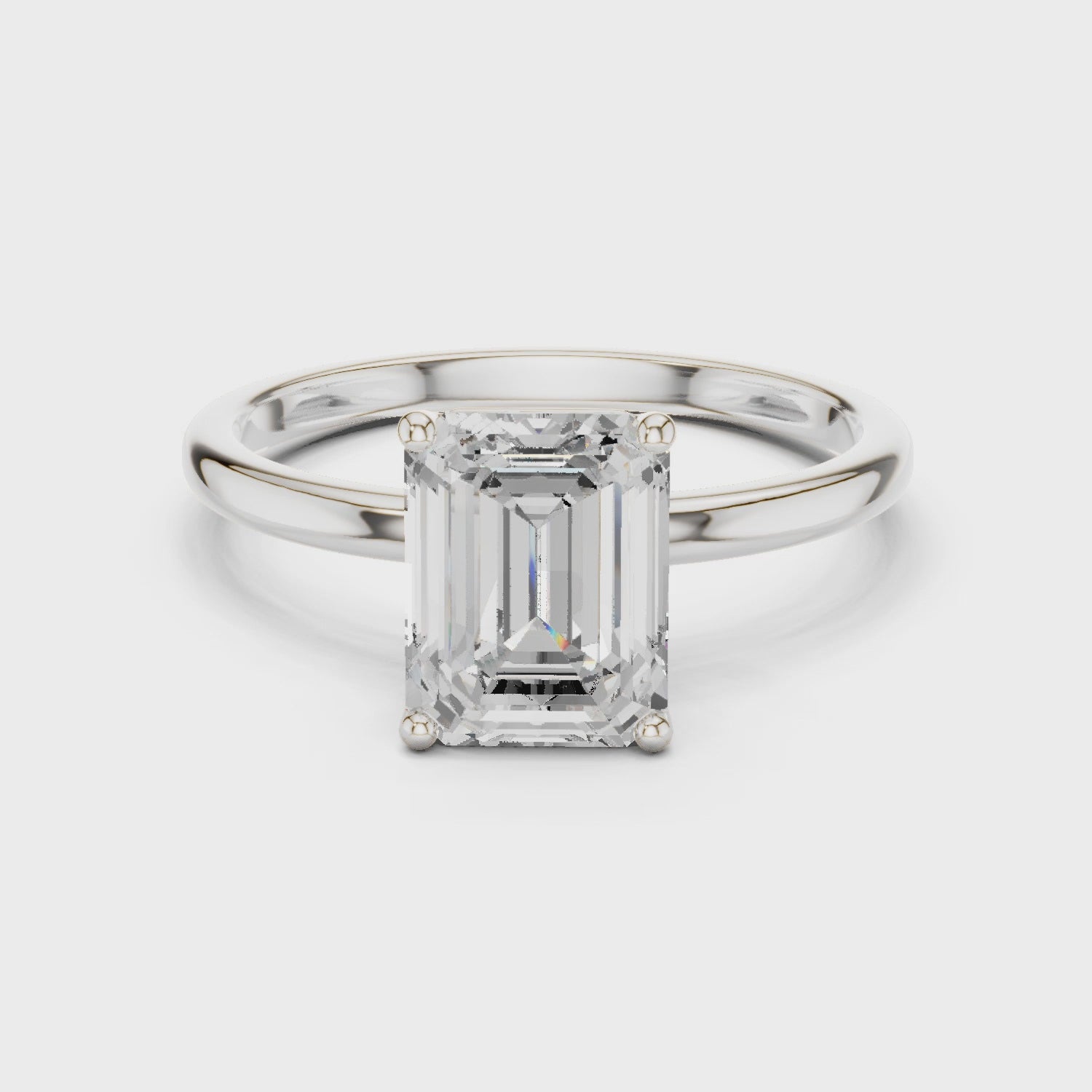 2 Carat Delicate Emerald Cut Moissanite Ring