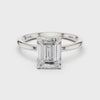 2 Carat Delicate Emerald Cut Moissanite Ring