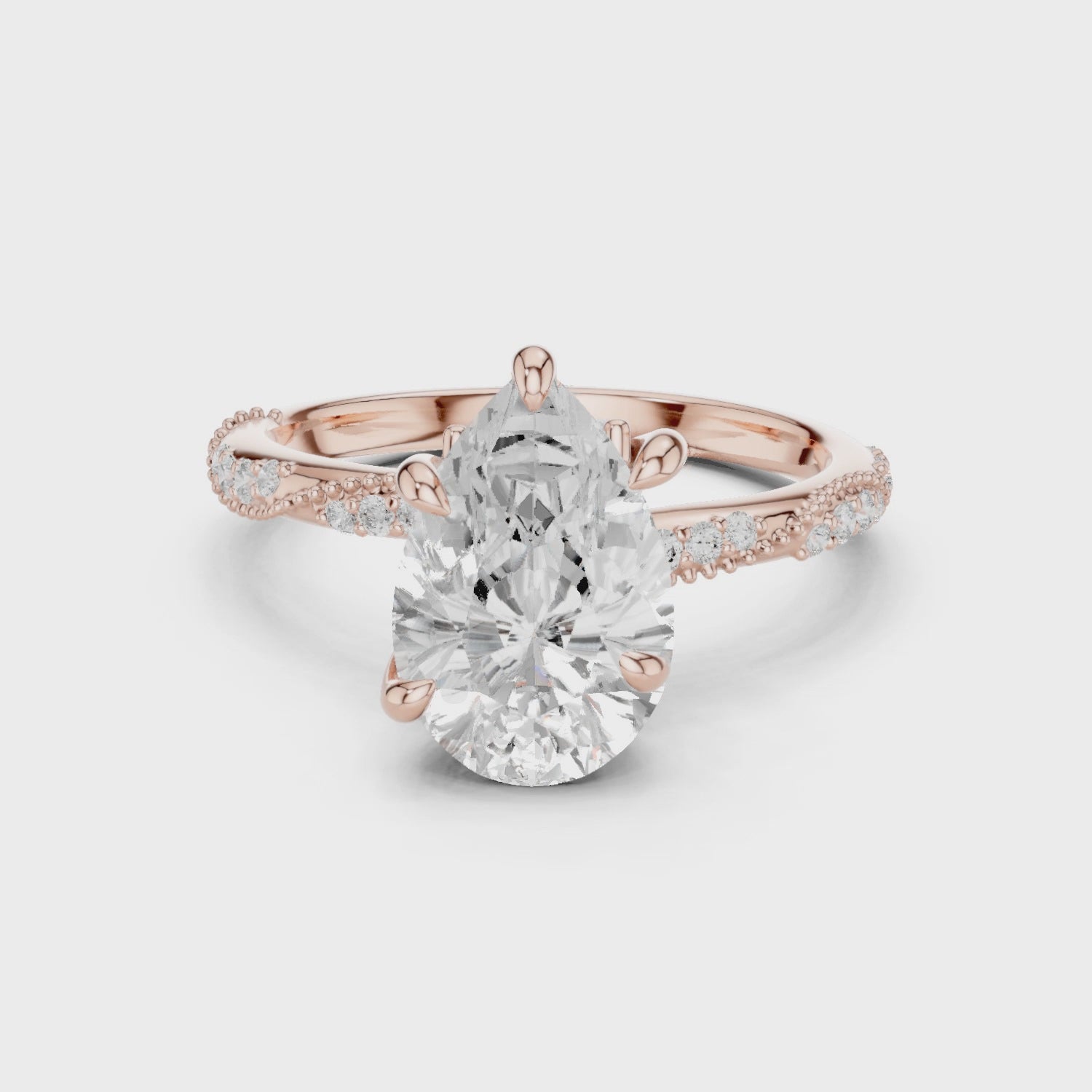 2.7 Carat Radiant Pear Cut Moissanite Ring
