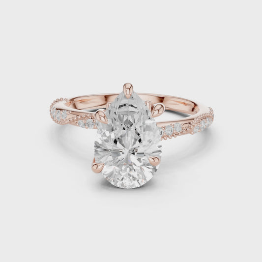 2.7 Carat Radiant Pear Cut Moissanite Ring