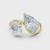 2.9 Carat Two Diamond Stone Moissanite Ring